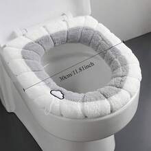 1/2/5pcs Reusable Warm Soft Washable Toilet Seat Covers With Hanging Rings - Lightweight Universal Type, Only For Manual Toilet Auxiliary Seat Cushions, Toilet Seat Covers - Multicolor - View 9