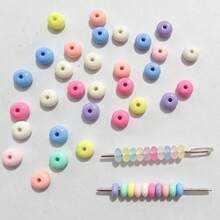 精细抛光亚克力扁圆珠，轮珠，算盘珠，DIY项链、手链、吊坠、串珠材料