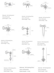EleRunis 1PC 0.1ct Moissanite Diamond 925 Sterling Silver Eight-Pointed Star Butterfly Studs 18K Gold Plated Flat Back Cartilage Helix Piercing Bridal Jewelry For Daily Wear Wedding Party Engagement Anniversary Valentine's Day - Silver - View 8