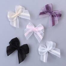 30个迷你欧根纱蕾丝蝴蝶结，颜色多样 - 非常适合美甲、发夹、DIY手工、礼品包装和时尚装饰 - 彩色 - 查看 6