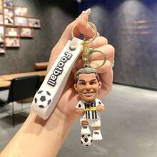 1个2026世界杯PVC软橡胶足球明星卡通钥匙扣吊坠，球衣，汽车钥匙链吊坠批发 - 彩色 - 查看 16