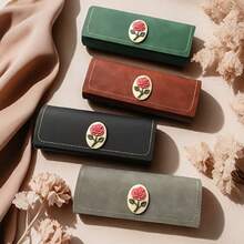 Classic European-Style Carved Eyeglass Case - Compact And Pressure-Resistant, Available In Four Colors - màu đen - Xem 2