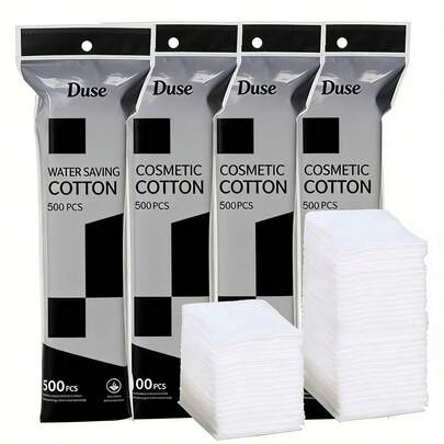 500pcs Ultra-Thin Makeup Remover Pads, Square Face, Lip & Nail Polish Remover Pads, Non-Woven Fabric, Soft & Non-Shedding