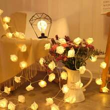 1pc Romantic Rose Flower LED String Lights, 3 Colors, Create Romantic Atmosphere, Suitable For Valentine's Day, Date Night And Bedroom Decor, Romantic Home Room Decoration Fairy Lights - Warm Color - View 9