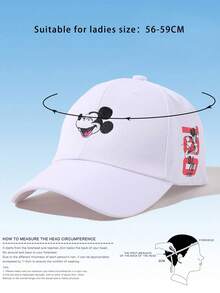 Disney Mũ lưỡi trai thêu hình chuột Mickey chính hãng, có thể điều chỉnh, dành cho cả nam và nữ, thích hợp cho mùa xuân, mùa thu, du lịch, đi biển, kiểu dáng Y2K dễ thương cho giới trẻ. - Nhiều màu - Xem 5