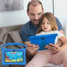 Qetupa 7-Inch Kids Tablet, 64GB ROM, 4GB RAM, Android 13, Suitable For 3-14 Years Old, 2.4G WiFi, GSM, Eye Protection Mode, Educational Functions, Parental Control, Includes Silicone Protective Case