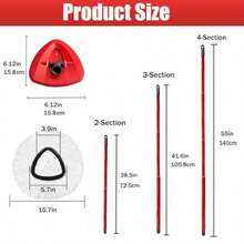 Express Delivery Spin Mop Replacement  For OCeda EasyWring Microfiber Spin Mops 2 Microfiber Mop Refills 4-Section 30-To-58 Inch Mop Replacement Stick And  Base Combo Set White( Tank System - Red - View 2