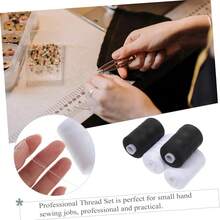 2/4/8pcs Black & White Durable Sewing Thread Set, High Tensile Strength, Ideal For Sewing Enthusiasts, Crafters And Home Mending - Perfect For Sewing, Embroidery And Garment Repair - 2 Black - View 6