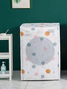 1-Piece Drum Washing Machine Cover, Waterproof And Sunproof Washing Machine Cover, Printed Fully Automatic Washing Machine Cover, Universal Dustproof Drum Cover, Laundry Room Accessory