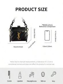 Yves Saint Laurent Black Quilted One Shoulder Bag, Chain Crossbody Bag, Large Capacity, Fashionable Gift For Valentine's Day (Everyday/Party)