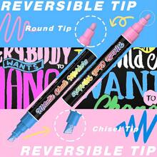 Liquid Erasable Chalk Markers Pens - 12 Colors Washable & Wet Erase Neon Makers For Blackboard, Chalkboard Signs, Glass Window, Graduation Celebration School Art - 10 Metallic Colors - View 3