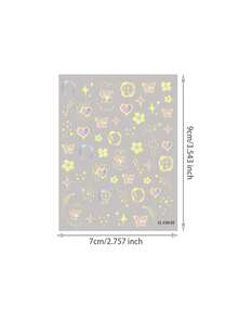 2 Pieces Of Valentine's Day Embossed Nail Art Stickers Y2K Retro European Hot Stamping And Hot Silver Masonry Enamel Butterfly And Flower Shooting Star Love Art Pattern Y2K Nail Art Decoration Stickers Suitable For Nails/Mobile Phone Cases/Book Packaging Girly Heart Nail Art Design Holiday Gift DIY Handmade Decoration Stickers - Multicolor - View 15