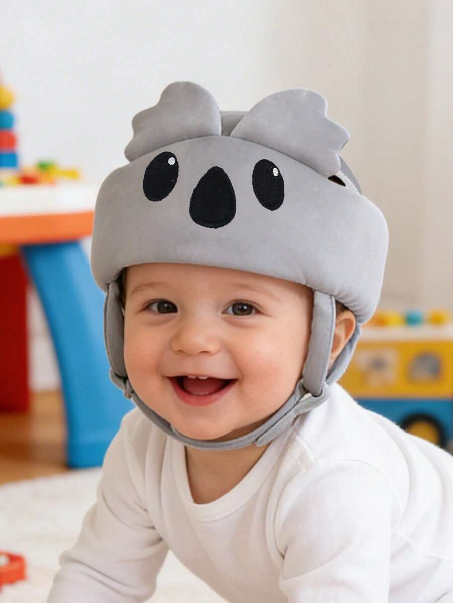 Cute Bear Anti-Fall Hat, Baby Toddler Walker Hat, Anti-Collision Protective Headgear For Children Aged 10-36 Months - Gray Koala - View 1