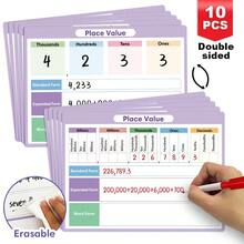Lachilly Set Kartu Belajar Matematika Dua Sisi yang Dapat Dihapus untuk Anak-Anak, Kartu Flash Edukasi yang Dapat Digunakan Kembali, Garis Bilangan, Pecahan, Nilai Tempat, Perkalian, Pembagian, Papan Latihan Menulis Nama yang Dipersonalisasi, Papan Latihan Menulis Huruf dan Angka Kursif - MultiWarna - View 14