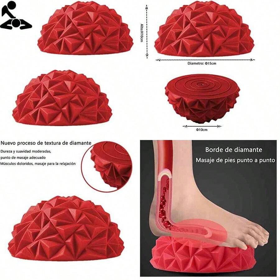 Paquete de 2 - Bolas de Yoga para Masaje de Pies, Bolas de Masaje de Pies con Pinchos, para Fascitis Plantar para La Presin de Los Pies, Molestias y Alivio del Dolor para Pilates Yoga (Rojo) - como se muestra en la figura - Ver 1