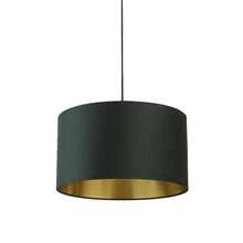 GREEN VELVET DRUM SHADE & GOLD INNER (D50cm) - Green - View 4