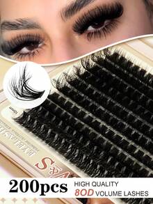 120D/100D/80D/60D/50D/40D/30D Soft & Fluffy Eyelash Cluster Set, Thick Eyelash Extension, Individual Lashes, Faux Mink Lash Cluster, D+ Curled, 10MM/12MM/14MM/16MM/18MM Eyelash Extension, Thick Eyelash Extension, Eyelash Cluster, DIY Makeup (200/180/140pcs/Box) Eyelash Cluster, Eyelash Cluster, Individual Lashes, Eyelashes, False Eyelashes - D+ - View 10