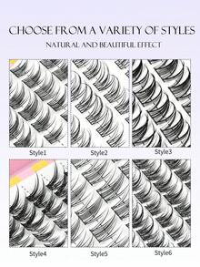 240-300 Pcs Fairy Lashes Volume Mixed Tray Lashes Cluster Kit Fox Eye Eyelashes Natural Look Cluster Lashes Individual Eyelashes Clusters C Curl Wispy Segmented False Eyelashes Large Capacity Eyelash Book Including 6 Styles Free To Match Eyelash Extension - Black - View 5