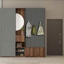 1片复古灰色网格可移除壁纸，防水自粘，家居装饰，房间背景，厨房装修壁纸 - 灰色 - 查看 1