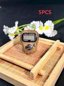 New Wooden Grain Ring-Shaped Electronic Digital Counter, Portable Compact Delicate Lightweight Minimalist 0-99999 Display, Suitable For Recitation, Mantra Chanting, Daily Counting Dedicated Tool
