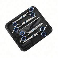 Professional 4-In-1 Cat & Dog Grooming Scissors Set, Round Tip, Sharp & Durable, Grooming Dog Scissors, Includes Straight Scissors, Curved Scissors, Thinning Scissors And Comb, High-End Pet Supplies, Halloween & Christmas Gift - Multicolor - View 5