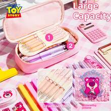 Disney Stitch Liquid Glitter Large Capacity Pencil Case, High-Quality Zipper Stationery Box, Portable Pencil Holder, Multi-Functional Stationery Bag, Great Gift