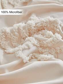 半件装波西米亚风枕套，乡村风卡其色花朵簇绒纹理枕套，适用于卧室、沙发、长椅等，柔软透气，可机洗，四季皆宜，不含枕芯 - 卡其色 - 查看 5