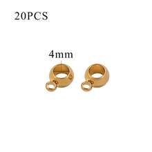 20pcs Gold-Plated Stainless Steel Vertical Hole Adjustable Beads, Spacer Beads For DIY Women Jewelry Making, Necklace, Bracelet, Earrings - Parallel Through-hole Beads - View 10