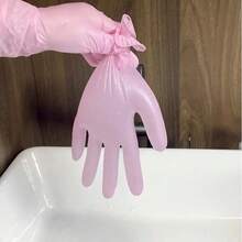 一次性浅粉色手套，适用于个人护理和清洁 - C - 查看 2