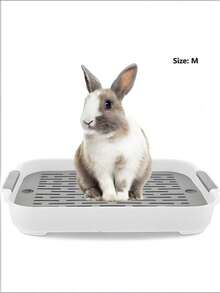 1pc PP Material Double-Layer Square Pet Litter Box, Removable And Washable, Suitable For Rabbits, Guinea Pigs And Other Small Animals, All Season - Multicolor - View 11