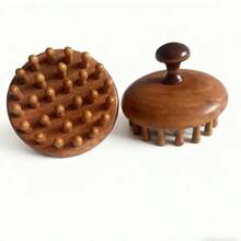 Natural Sandalwood Scalp Massager - Handmade Wooden Wide-Tooth Comb - Wooden Massage Comb And Sandalwood Hair Brush, Luxurious Hair Care, Scalp Massager, Promotes Hair Growth