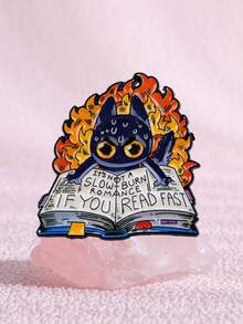 1PC Cartoon Animal Cat Enamel Pines Funny Skull Quote Brooch Metal Pins Badge On Backpack Clothing Accessories Fashion Jewelry Gifts - Multicolor - View 5