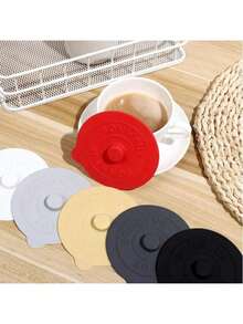 1个夏季硅胶杯套，创意简约杯套，防尘水杯套，茶杯套，马克杯套，陶瓷杯套，茶杯套，水杯套，礼品 - 彩色 - 查看 5