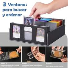 Caja de Cartas MTG con Ventanas de Exhibición MTG Deck Box Gran Capacidad con 2400 Cartas Caja de Alenamiento para Tarjetas TCG PTCG Deportivas - Mejora Negro Prpura - Ver 6