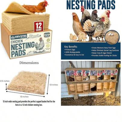 almohadillas para orejas de anidacin premium para accesorios de gallinero  Ropa de cama Aspen para caja de anidacin de pollo y conejera  Ideal para huevos criados de pasto orgnicos, suministros