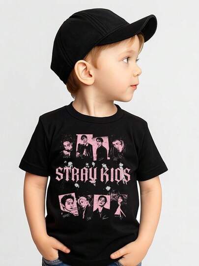 2025 Última Camiseta de Manga Corta  Stray Kid Karma, Camiseta del Álbum Stray Kid Karma, Camiseta de Música Vintage Skz de , Colores Cómodos, Estilo de Calle, Ajuste Holgado, Estilo de Calle