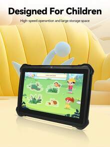 Qetupa 儿童平板电脑，7英寸儿童平板电脑，64GB ROM 4GB RAM，Android 13.0，支持2.4G WiFi、GMS、护眼屏幕、家长控制、教育应用、双摄像头、防震外壳和游戏。 - 黃色 - 查看 8