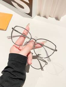 Cat Eye Versatile No-Makeup Fashion Non-Prescription Glasses - A - View 10