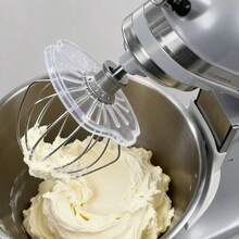 Whisk Wiper And Scraper Attachment Compatible With KitchenAid 4.5 & 5 Quart Tilt-Head Stand Mixers - Anti-Splatter Baffle And Cream Scraper For 6-Wire Whip Accessory - Dishwasher - 白色棱形 - 查看 2
