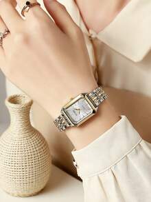 1pc Elegant High-End Fashion Intellectual Girl's Quartz Watch, Minimalist Yet Sophisticated, Suitable For All Outfits, Online Activity, Holiday Gift, Birthday Present, Year-End Promotion - Multicolor - View 4
