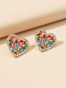 1对时尚优雅的女士水钻花朵耳环 - 多款多色 - 查看 2