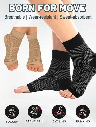 1/2 Đôi tất nén - Chất liệu pha nylon thấm hút mồ hôi, gót và mũi được gia cố, hỗ trợ mắt cá chân và cải thiện lưu thông máu - Tất thể thao unisex dành cho chạy bộ, leo núi, sử dụng quanh năm, leo núi, tạo vẻ ngoài thể thao, chất liệu thoáng khí phù hợp cho tập luyện, hoạt động hàng ngày và chuyên nghiệp. Thấm hút mồ hôi, khử mùi, mềm mại và nhẹ, phù hợp cho mùa xuân, hè, thu và đông.