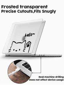 1 Piece, Cartoon Cat Pattern | Frosted Acrylic Ultra-Thin Laptop Case | Compatible With Air13 2025/Pro16 M3 M2 | Anti-Fingerprint, Shockproof, And Heat Dissipation In One | Essential Protective Case For Office And Study - Multicolor - View 5