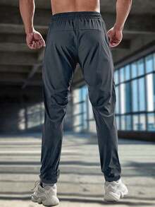1pc Men's Sports Jogger Pants, Suitable For Spring And Summer - Dark Grey - View 4