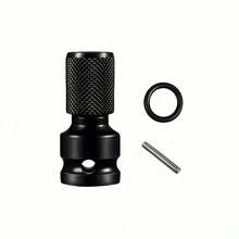 1 件套快速释放电动扳手适配器套件 - 1/2 英寸方头转 1/4 英寸六角头转换器，带 O 型圈和销钉，适用于 DIY 和金属结构项目、钢结构，DIY 必备 | 时尚黑色外观 | 耐用钢结构，扳手适配器，紧固件紧固解决方案 - 彩色 - 查看 4