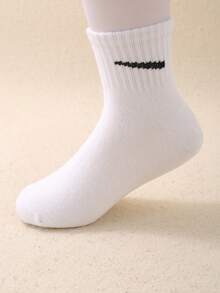 20双儿童中筒袜，儿童运动袜，新学期跑步袜，条纹，钩编设计，适合日常穿着，适合1-16岁男孩女孩，透气柔软舒适 - 彩色 - 查看 7