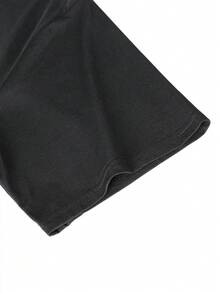 Men's Fashionable Versatile Letter Print Round Neck Short Sleeve T-Shirt - Black - View 4