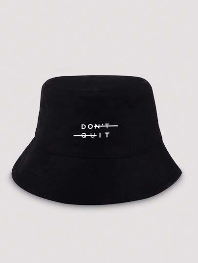 1pc Letter Print Bucket Hat, Classic Casual Retro Style, Soft Sweatband, Adjustable Size, Lightweight Sun Protection, Versatile Vintage, Suitable For Outdoor Sports, Daily Wear, Gatherings, Vacation, Unisex, Perfect Gift For Family And Friends