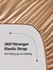 1pc Luxury Satin Fitted Sheet, Fits Mattress Depth 15-17 Inches, Soft & Breathable, Wrinkle-Resistant, Improves Sleep Quality, Luxury Hotel Style, Full Wrap-Around Elastic Band Design, Deep Pockets, Fits Twin, Full, Queen, King Beds, Oeko-Tex Certified, Coral Orange - Coral Orange - View 5