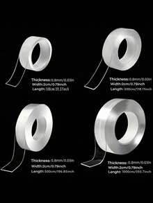 1卷 强力可重复使用多用途防水透明双面胶带 - 超强双面胶带 防水透明胶带，强力无痕双面胶带 多场景适用 可裁剪 - 無色 - 查看 7